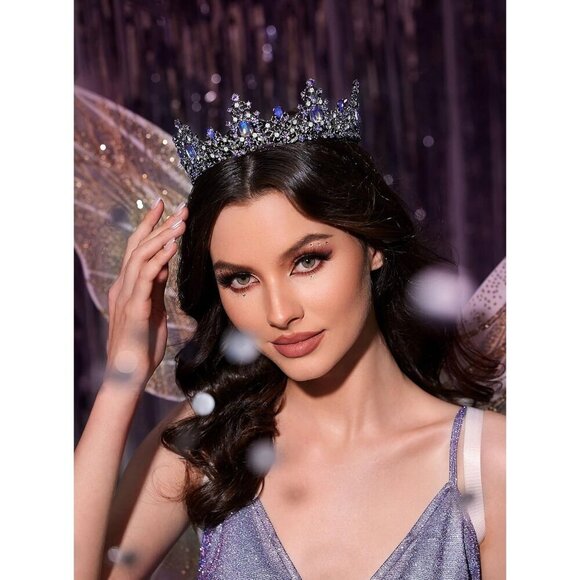 Queen Crown Baroque Wedding Tiaras Jeweled Prom Halloween Hair Accessory main image 6